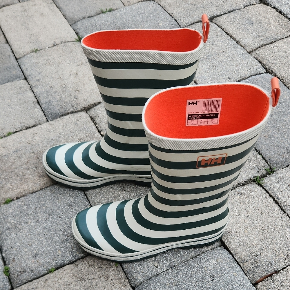 Helly Hansen Striped Rain Boots Womens 5